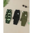 thumbnail image 5 of Infant Boys Clothes 3 Pack Baby Boy Pants 3 6 12 18 24 Months Toddler Boy Sweatpants Dinosaur Print 2T 3T Infant Boys Pants Black Camo Green, 5 of 7