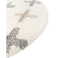 thumbnail image 4 of Unique Loom Hygge Shag Collection Area Rug - Positive (5' Round Ivory/Beige), 4 of 6