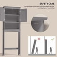 thumbnail image 2 of Aiho Tall Over the Toilet Storage Cabinet, Wooden Rack with Adjustable Shelf & Double Doors-Gray, 2 of 9