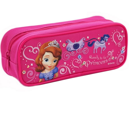 Disney Princess Sofia Single Zipper Hot Pink Pencil Case