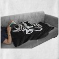 thumbnail image 6 of Japanese Soft Flannel Fleece Blanket, Traditional Martial Art Themed East Medieval Culture Design Monochrome Motif, Cozy Plush for Indoor and Outdoor Use, 70" x 90", White and Black, by Ambesonne, 6 of 6