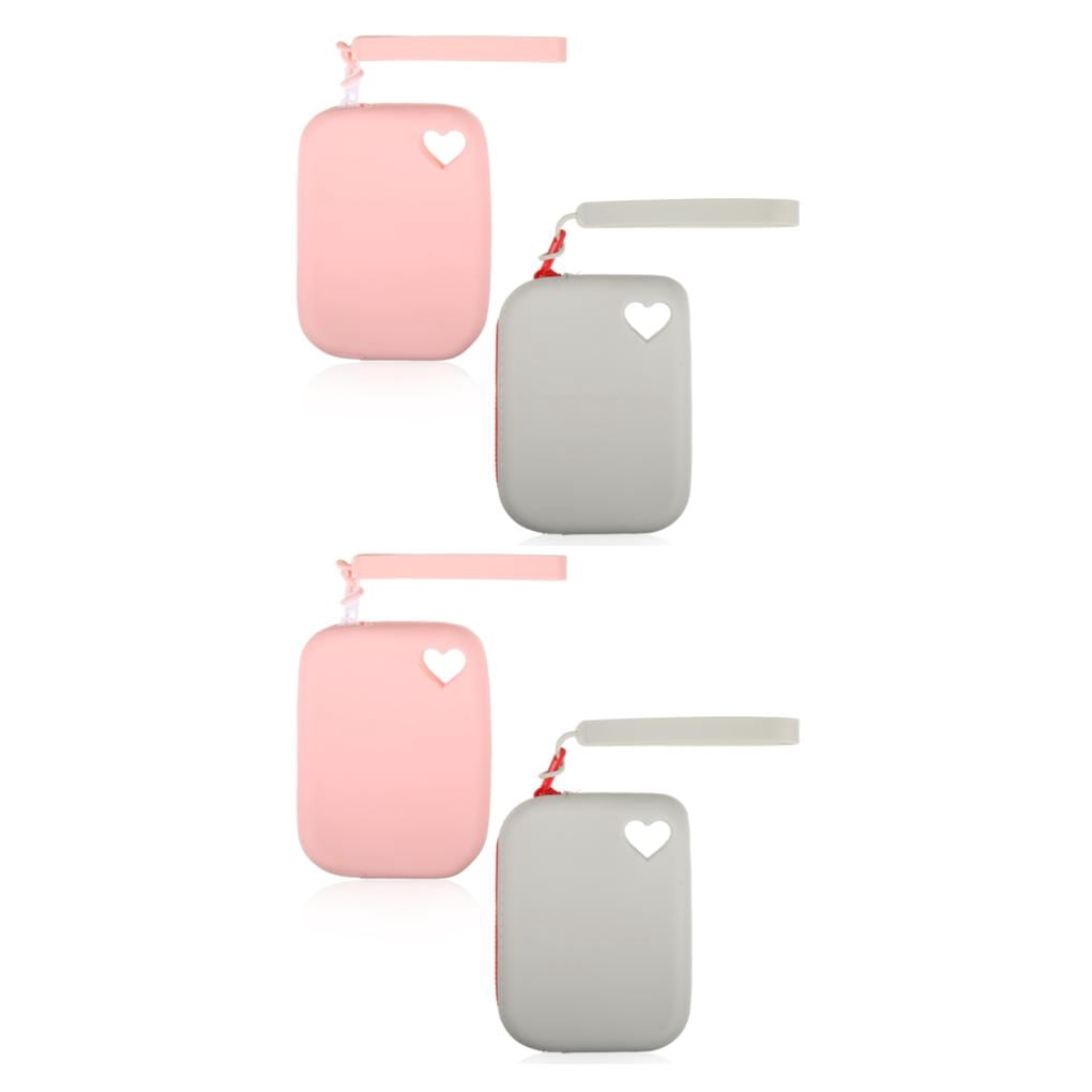 Ruiboury 2x Silicone Dog Treat Pack Eco-friendly Scratch-proof Designed For Dog Owners Dog Treat Pouch Silica Gel Pet Snack Pack Grey+Pink 2Set