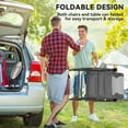 thumbnail image 4 of 3-Piece Outdoor Rocking Chair Set with Tempered Glass Table, Foldable Steel Frame Bistro Set with Oxford Fabric, Light Grey, for Patio, Garden, Deck and Poolside Relaxation, 4 of 7