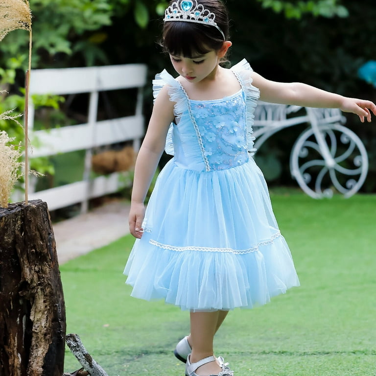 Princess Cinderella Dress Blue Toddler Girls Holloween Costume Dress Up Walmart