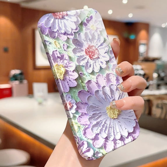 Phone Case Cartoon Flowers Design All-inclusive Film Phone Case Full Camera Protect Case Cover for iPhone 13 Pro