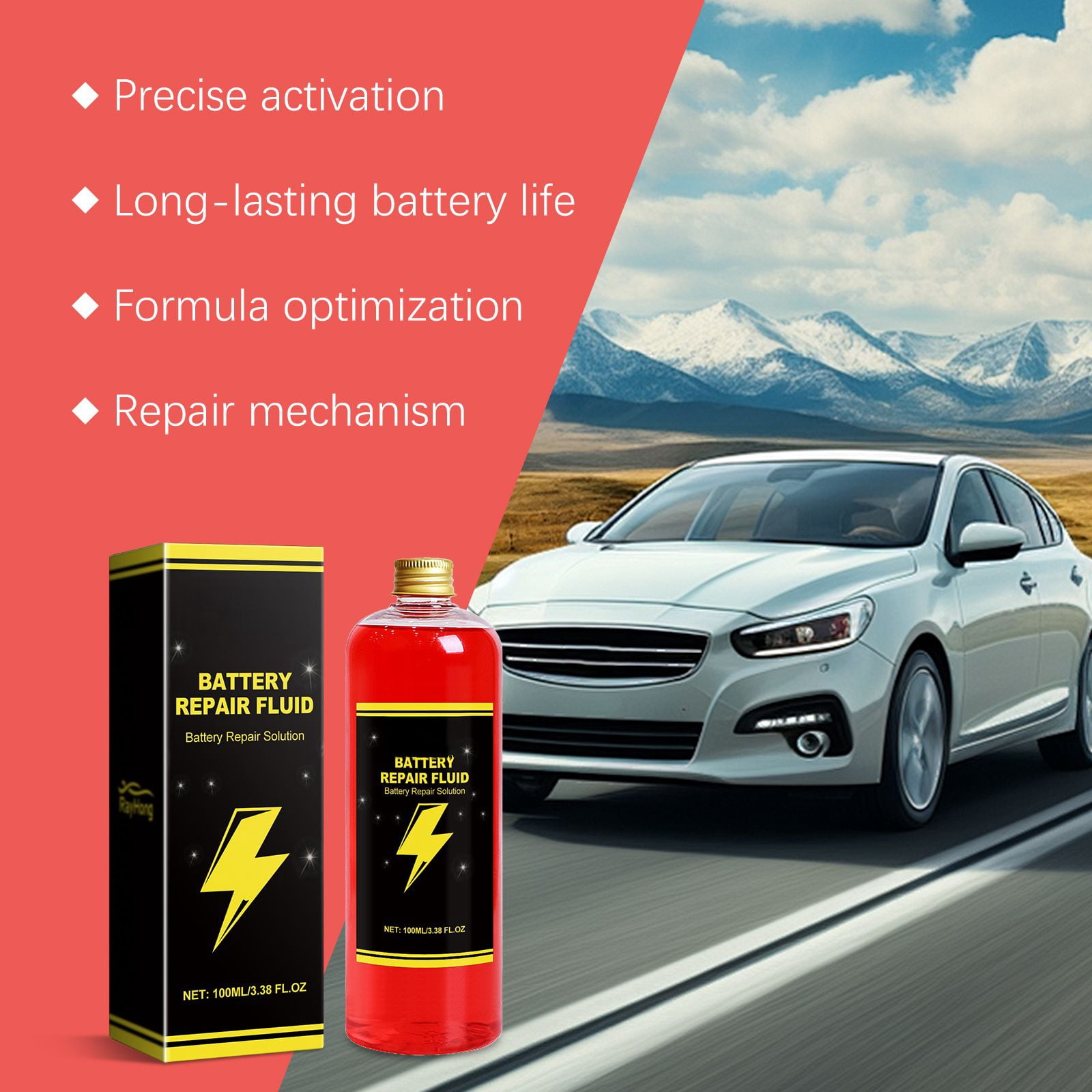Alvantor Battery Repair Solution Desulfator Additive Restore Performance, 3.38fl.oz