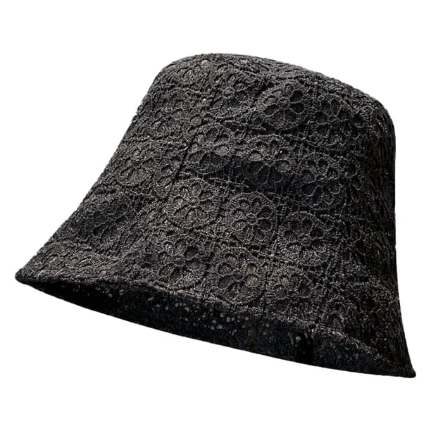 Sombrero de pescador de malla transpirable para mujer, con encaje hueco fino, circunferencia de sombrero de 56-58 cm, para verano