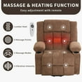 thumbnail image 2 of EuKer Electric Lift Chair for Elderly, Extra Wide Lift Recline with Massage and Heat, Brown, 2 of 8