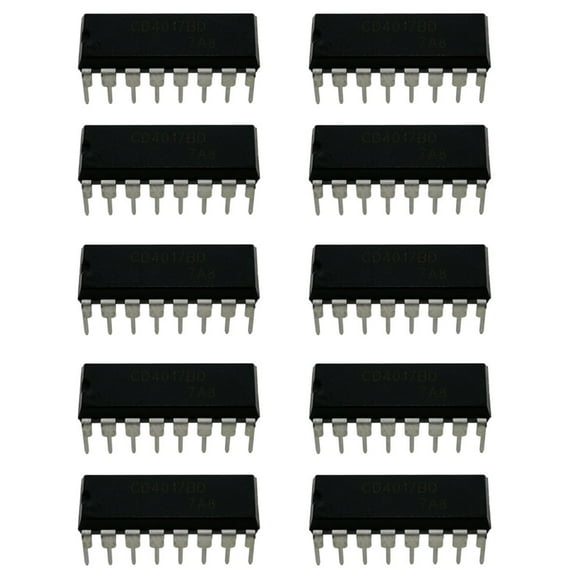 Texas Instruments CD4017 CD4017BE CMOS Decade Counter with 10 Decoded Outputs DIP16 1 Pack