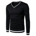 thumbnail image 2 of Zedker Pullover for Mens V Neck Sweatshirt Fall Winter Slim Fit Sweat Shirts Casual Long Sleeve Knitted Jumper Ribbed Sweater, 2 of 8