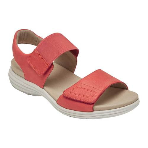 red two strap sandals
