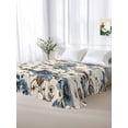 thumbnail image 5 of Blue Spring Floral Queen Size Flat Sheet, Wrinkleproof & Fadeproof Cooling Flat Bed Sheet Only, Vintage Botanical Farmhouse Breathable Soft Bedding Top Sheets 90 x 102 Inches, 5 of 8