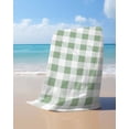 thumbnail image 4 of Sage Green Checkered Beach Towels Oversized Super Absorbent, Green White Buffalo Plaid Lightweight Bath Towel Quick Dry Sets For Bathroom/Pool/Rv Camping/Beach Play/Gym Room/Picnic 30"x60", 4 of 8