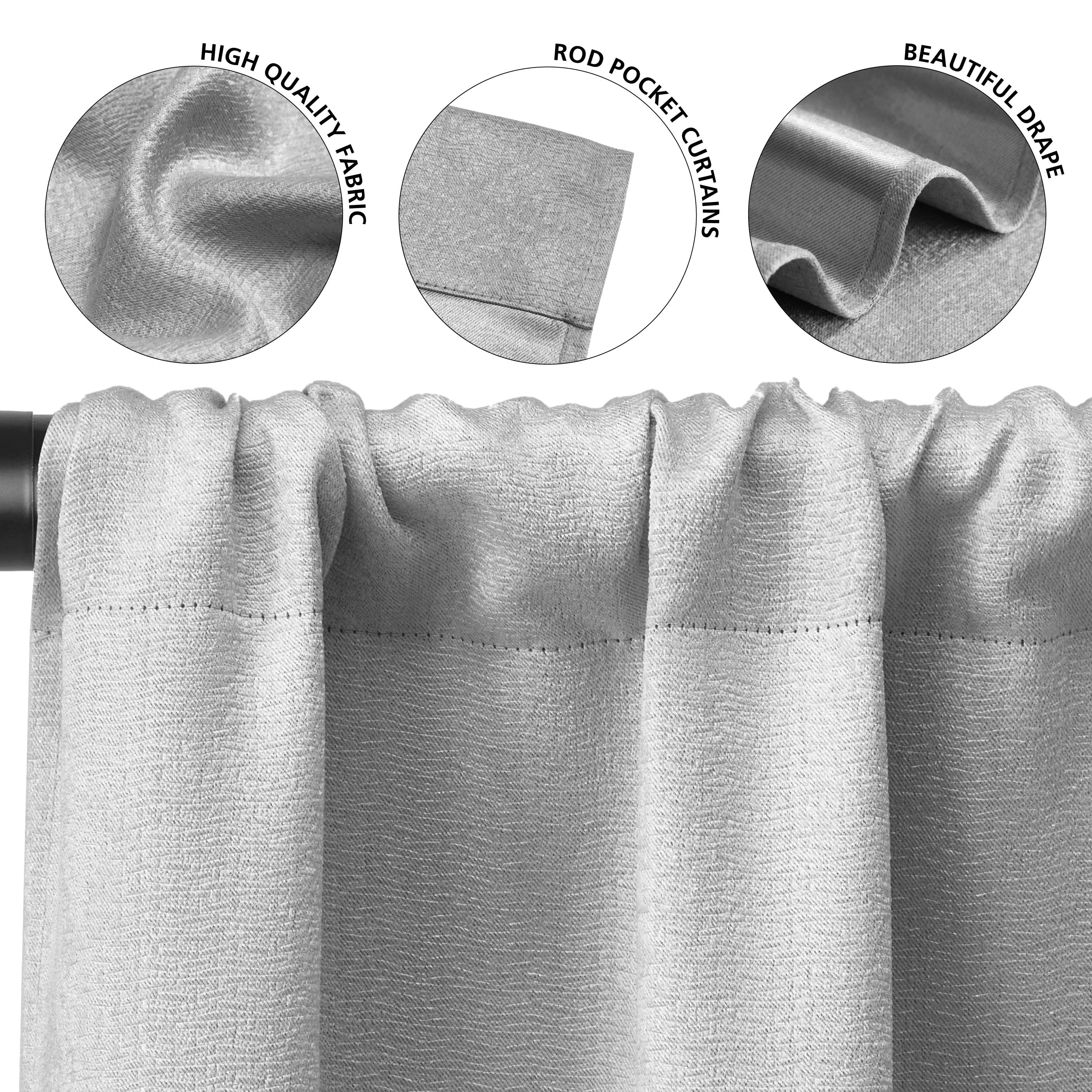 Mainstays 4 of a Kind Blackout Curtain Panels, Set of 4, Soft Silver, 28" W x 63" L