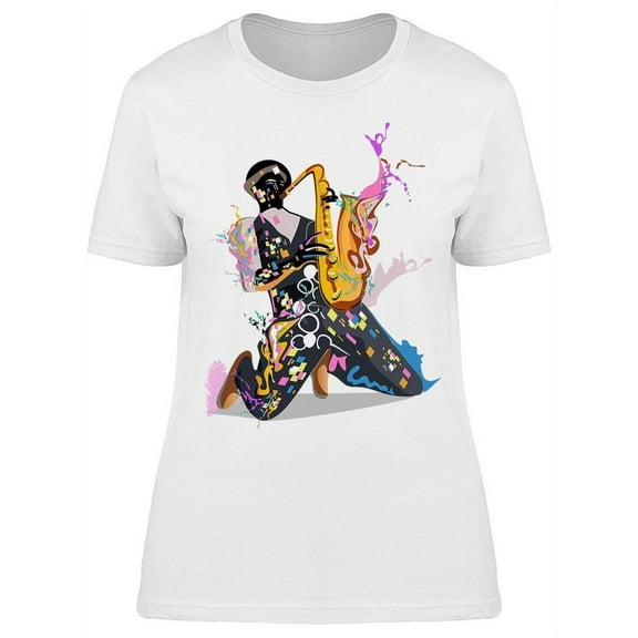 Abstract Saxophonist T-Shirt Women -Image by Shutterstock, Female x-Large