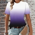 thumbnail image 2 of Ichuanyi Womens Summer Tops Trendy Gradient Color Print Short Sleeve Tshirts Shirts Crew Neck T Shirts Fashion, 2 of 7