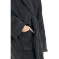thumbnail image 3 of Kids Bathrobe- Boys Girls Microfiber Fleece Hooded Robe With Pockets and Self-Tie Belt, MEDIUM, BLACK Color, 3 of 4