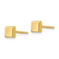 thumbnail image 2 of 14k Yellow Gold Square Stud Earrings for Men and Women, Polished Minimalist Design, Unisex Geometric Style for Everyday or Formal Wear, 2 of 6
