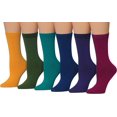 thumbnail image 1 of Colorfut Women's 6-Pairs Colorful Funky Patterned Crew Dress Socks WC13A-6, 1 of 1