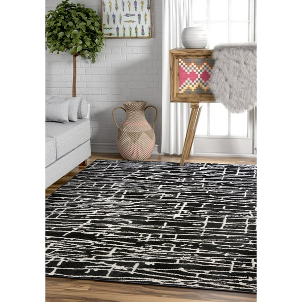 Ecstatic Tribal Vintage Black and White Modern Geometric Microfiber 5x7
