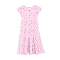 thumbnail image 5 of ATOGUTA Girls Back To School Dress Ruffle Sleeve Tiered Swings A-Line Cute Midi Casual Sundress Size 6-15. Pink, 5 of 5