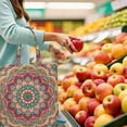 thumbnail image 3 of Ethnic Inspired Geometric Design Reusable Shopping Bag - Large Capacity Durable Grocery Tote, 3 of 6
