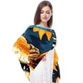 thumbnail image 4 of Crocodile Starry Sky Sunflower Elegant Chiffon Yarn Translucent Silk Scarf 180x73 - Light Breathable Wrap for Women - Fashion Accessories, 4 of 6