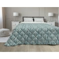 thumbnail image 1 of Abstract Down Alternative Comforter, Plaid Check Pattern with Diagonal Hatched Crossing Stripes and Squares, Microfiber Quilt for All Season, 5 Sizes, Mint Green Dark Teal, by Ambesonne, 1 of 3