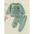 thumbnail image 4 of Hirigin Toddler Baby Girl Fall Clothes 6 12 18 Months 2T 3T Funny Letter Print Long Sleeve Crew Neck Sweatshirt Casual Pants Winter Outfit Set, 4 of 8
