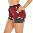 thumbnail image 3 of Women's Running Shorts Elastic Waistband High Waisted Shorts Pocket Sporty Workout Shorts Gym Athletic Shorts Pants, 3 of 5