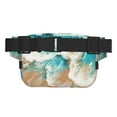 thumbnail image 3 of Picia Ocean Wave Crash Print Square Double-Layer Waist Bag Mini Adjustable Waist Belt Bag Exercise Running Travel Hiking, 3 of 9