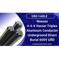 1000' Vassar 4-4-4 Triplex Aluminum URD Direct Burial Cable 600V
