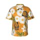 thumbnail image 1 of Fotbe White Floral and Butterflies Camisa Hawaiana para Hombre Unisex – Camisa Casual de Verano con Botones de Manga Corta de Algodón y Lino,Small, 1 of 7