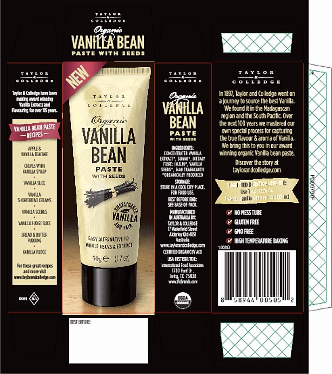 (2 pack) Taylor & Colledge Vanilla Bean Paste , 1.7 Oz