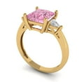 thumbnail image 2 of Clara Pucci 14K Yellow Gold 2.32ct Pink Three-Stone Ring for Women, 2 of 8