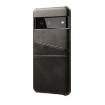 ELEHOLD for Google Pixel 6 Pro Case, Google Pixel 6 Pro Wallet Case with Credit Card Holder, Slim PU Leather Hard Card Pocket Back Cover Shockproof Protective Case,Black