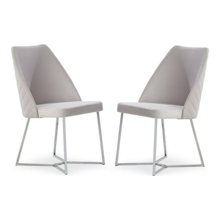 Furniture of America Glanz Fabric Upholstered Accent Chairs in White (Set of 2)