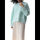 thumbnail image 1 of Suéter de Punto de Larga para Mujer, Jersey de Cuello Redondo, Suéter Informal Holgado. Verde Talla Única, 1 of 10