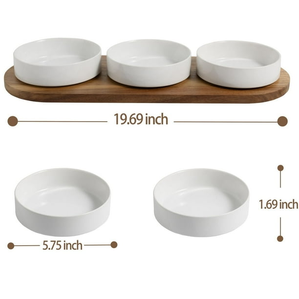 Better Homes & Gardens Acacia Wood Tray and Stoneware Bowl for