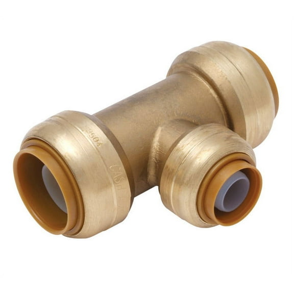 SharkBite 1 in. Push x 1 in. Dia. Push Brass Reducing Tee