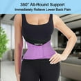 thumbnail image 3 of Faja de soporte lumbar TESETON para hombres y mujeres, transpirable, para escoliosis, con 8 huesos reforzados, para aliviar el dolor lumbar y ciática. Talla 02, morado-XL., 3 of 5