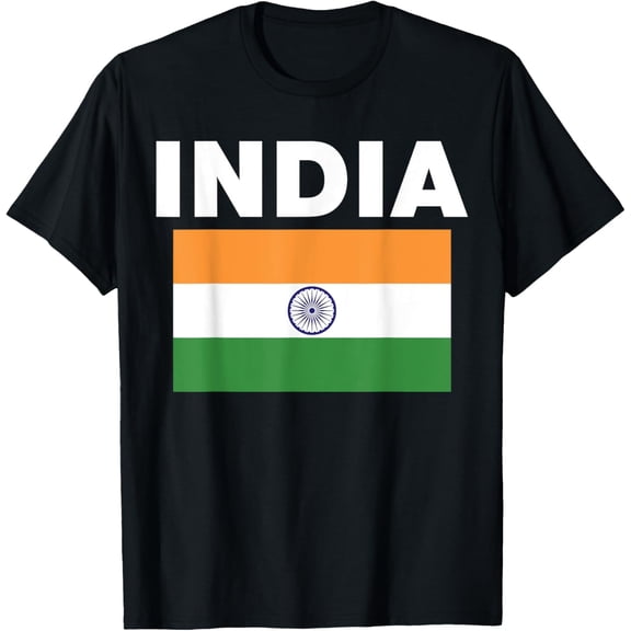 t-shirt India Indien Flag Heritage T-ShirtMen and women can wear, black T-shirts, gifts. Age: M,L，XL 2XL, 3XL, 4XL
