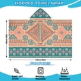 thumbnail image 2 of Multicolor Geometric Boho Pattern Hooded Bath Towel，60"x35" for Ages 3 To 12 Kids, Quick Dry Lightweight Soft Microfiber Hood Beach Towel Cover Up for Kids, 2 of 7