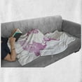 thumbnail image 6 of Pale Pink Soft Flannel Fleece Throw Blanket, World Map Continents Island Land Pacific Atlas Europe America Africa, Cozy Plush for Indoor and Outdoor Use, 60" x 80", White Pale Pink, by Ambesonne, 6 of 6