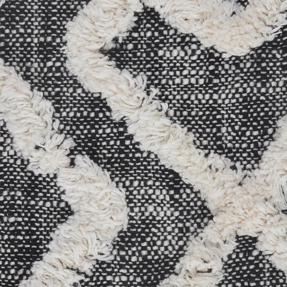 Ox Bay Tufted Geometric Diamond Square Throw Pillow, 20", Black / Cream, Count per Pack 1