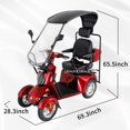 thumbnail image 4 of Xlluproid Mobility Scooters for Seniors and Adults,Powered Mobility Scooters with Multiple Storage Space,500Lbs Capacity-800W,full LED Lighting,Red-roof, 4 of 10