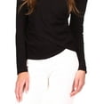 thumbnail image 3 of MICHAEL MICHAEL KORS Womens Black Stretch Textured Ruched Pullover Style Long Sleeve Surplice Neckline Evening Faux Wrap Top M, 3 of 3