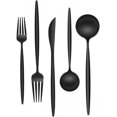 thumbnail image 1 of Matte Black Silverware Set 30 Piece, Wildone Stainless Steel Flatware Set Service for 6, Cutlery Utensil Sets for Home Restaurant, Include Knife Fork Spoon Set, Dishwasher Safe, 1 of 6
