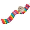 Fashionclubs Pet Hamster Colorful Wooden Flexible Suspension Ladder Bridge Playing Toys (6cmx50cm)