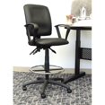 thumbnail image 2 of Boss Office Products LeatherPlus Drafting Stool with Loop Arms in Black, 2 of 2